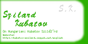 szilard kubatov business card